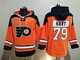 Philadelphia flyers 79 Carter Hart Orange All Stitched Sweatshirt Hoodie,baseball caps,new era cap wholesale,wholesale hats